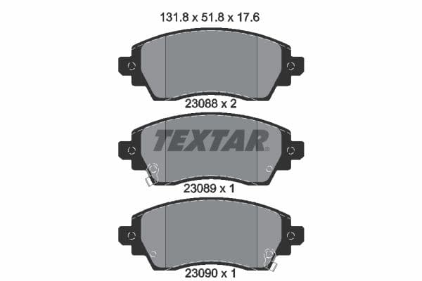 set placute frana,frana disc TEXTAR 2308801