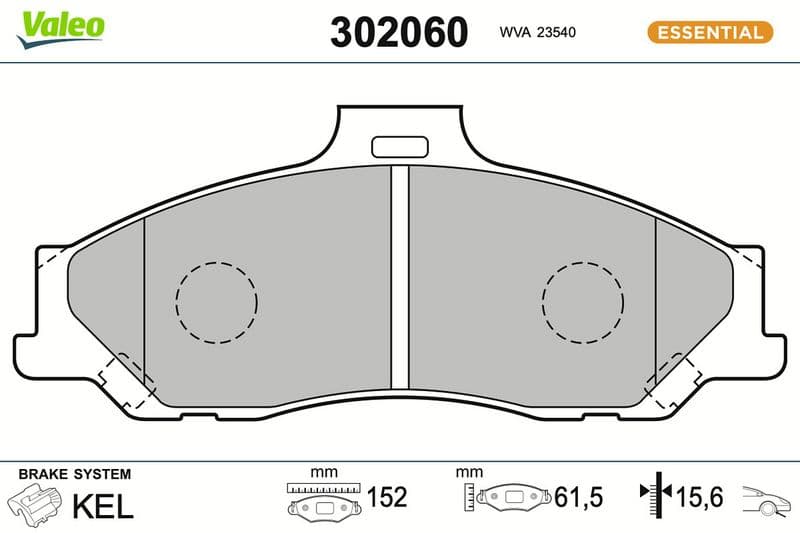 set placute frana,frana disc VALEO ESSENTIAL 302060