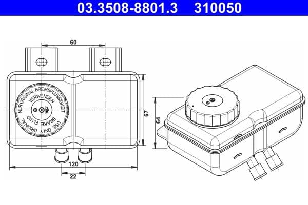 Vas de expansiune, lichid frana ATE 03.3508-8801.3
