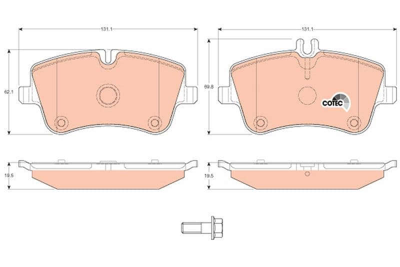 set placute frana,frana disc TRW COTEC GDB1413