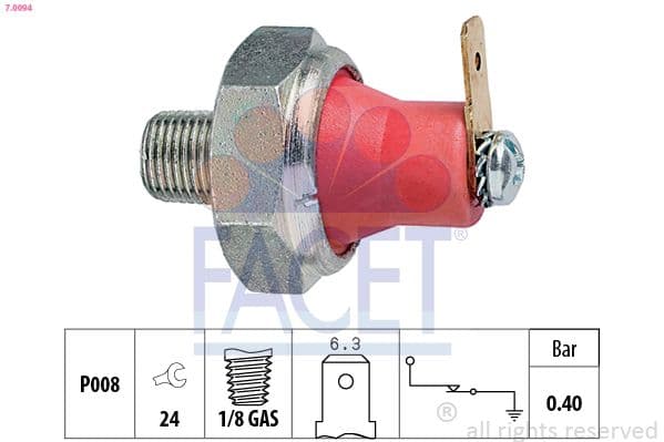 Senzor presiune ulei FACET Made in Italy - OE Equivalent 7.0094