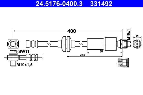 Furtun frana ATE 24.5176-0400.3