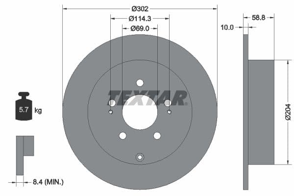 Disc frana TEXTAR PRO 92148403