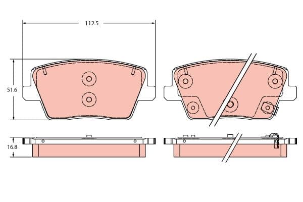 set placute frana,frana disc TRW GDB2355