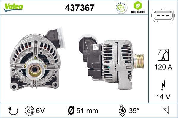Generator / Alternator VALEO RE-GEN REMANUFACTURED 437367