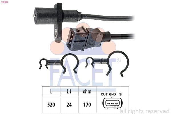 Senzor impulsuri, arbore cotit FACET Made in Italy - OE Equivalent 9.0397