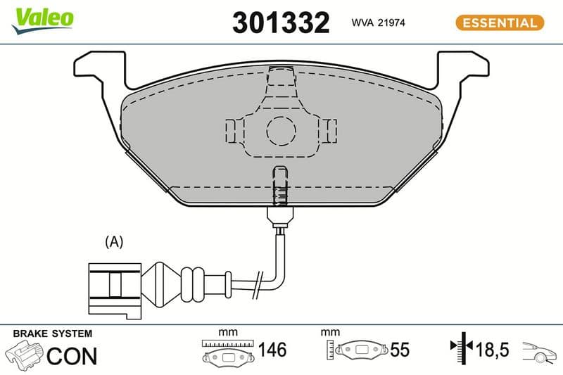 set placute frana,frana disc VALEO ESSENTIAL 301332