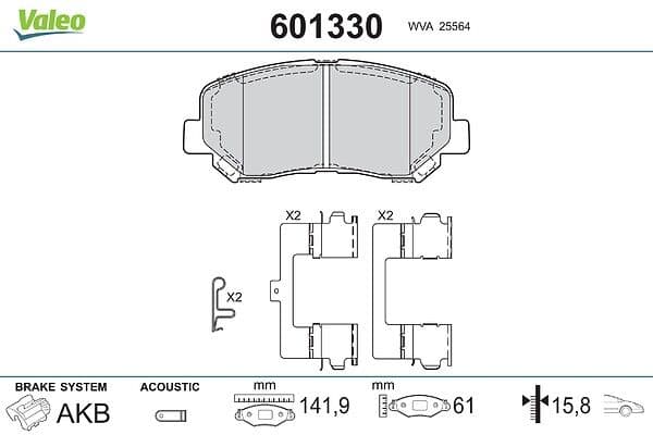set placute frana,frana disc VALEO 601330