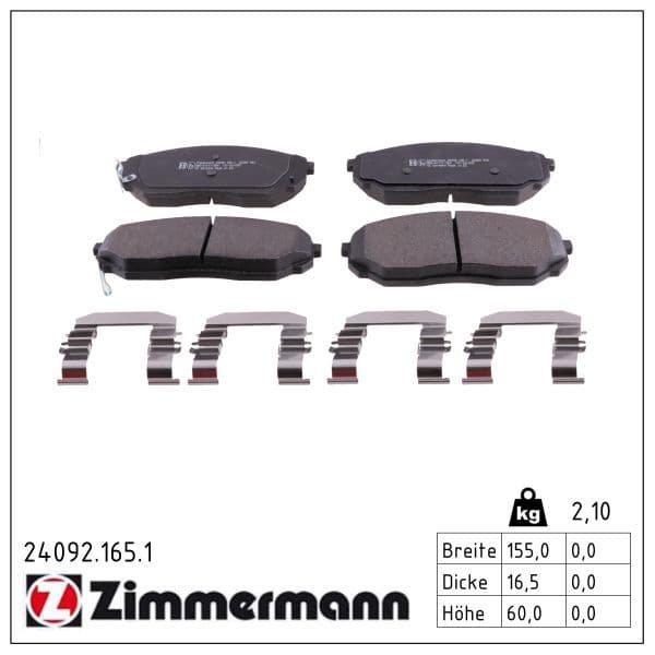 set placute frana,frana disc ZIMMERMANN 24092.165.1