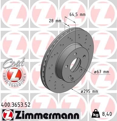 Disc frana ZIMMERMANN SPORT Z 400.3653.52