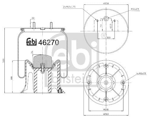 Burduf, suspensie pneumatica FEBI BILSTEIN 46270