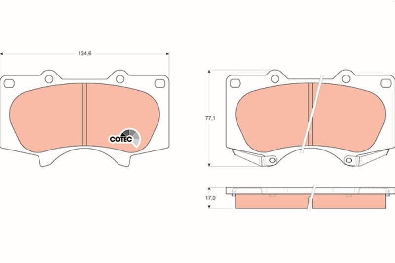 set placute frana,frana disc TRW COTEC GDB3364