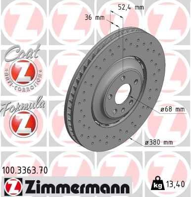 Disc frana ZIMMERMANN FORMULA Z 100.3363.70