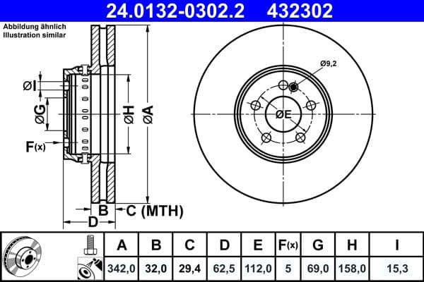 Disc frana ATE 24.0132-0302.2