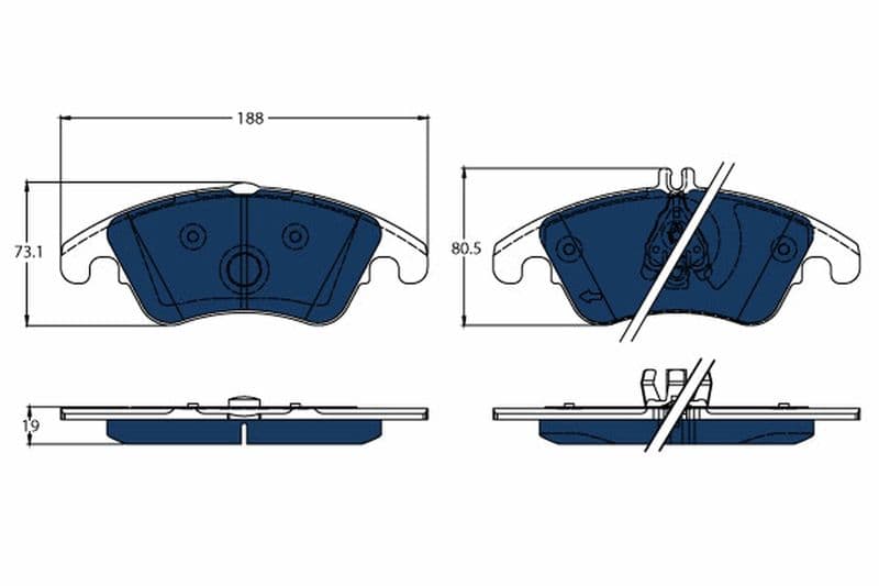 set placute frana,frana disc TRW ELECTRIC BLUE GDB1737BTE