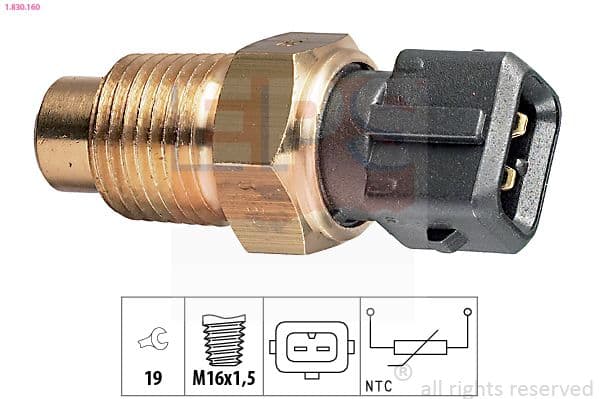 senzor,temperatura lichid de racire EPS Made in Italy - OE Equivalent 1.830.160