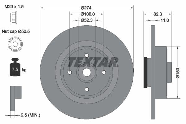 Disc frana TEXTAR PRO 92141403