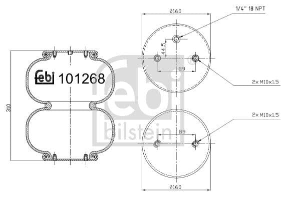 Burduf, suspensie pneumatica FEBI BILSTEIN 101268