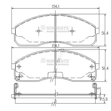 set placute frana,frana disc NIPPARTS J3600310