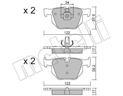 set placute frana,frana disc METELLI 22-0644-4