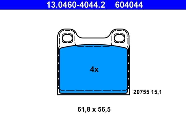 set placute frana,frana disc ATE 13.0460-4044.2