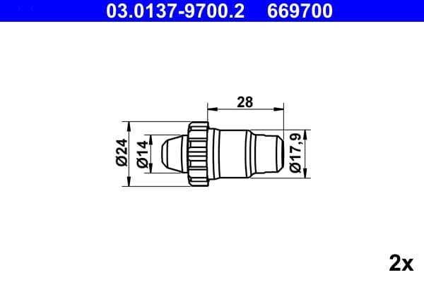 set accesorii, saboti frana parcare ATE ajustarea piuliței 03.0137-9700.2