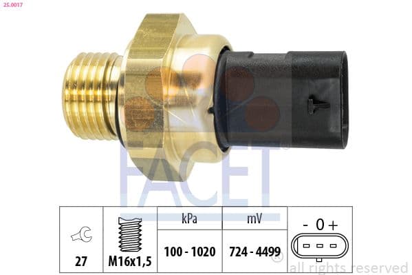 senzor,presiune ulei FACET Made in Italy - OE Equivalent 25.0017