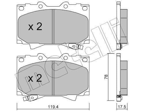 set placute frana,frana disc METELLI 22-0452-0