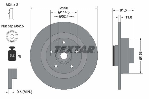 Disc frana TEXTAR PRO 92316503