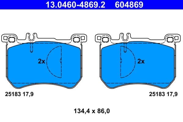 set placute frana,frana disc ATE 13.0460-4869.2