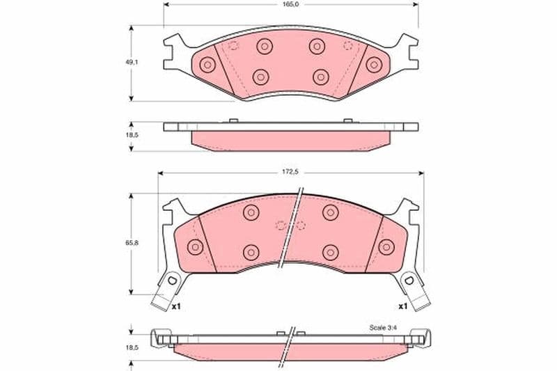 set placute frana,frana disc TRW GDB3123