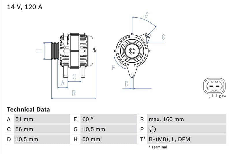 Generator / Alternator BOSCH 0 986 044 440
