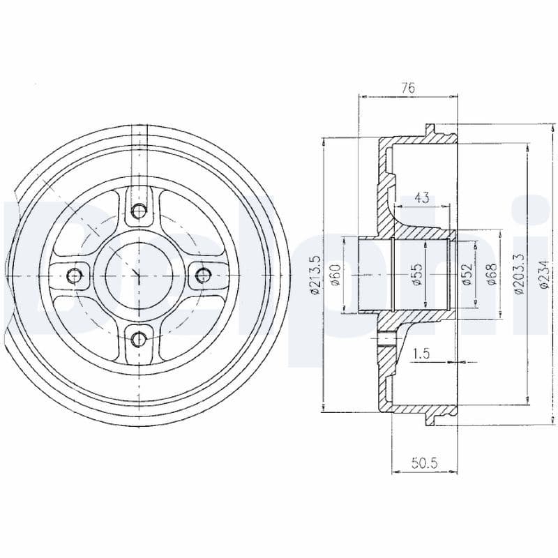 Tambur frana DELPHI BF423