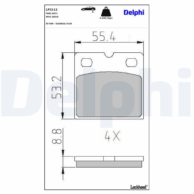 set placute de frana,frana de parcare cu disc DELPHI LP2112