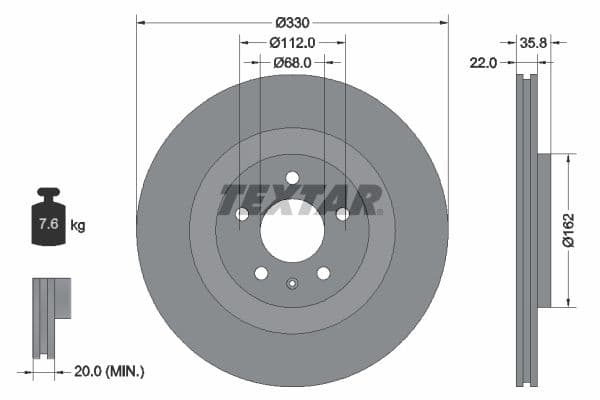 Disc frana TEXTAR PRO 92238303