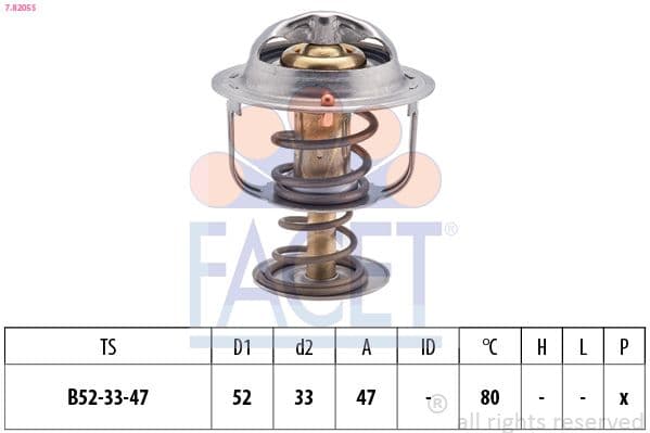 termostat,lichid racire FACET Made in Italy - OE Equivalent 7.8205S