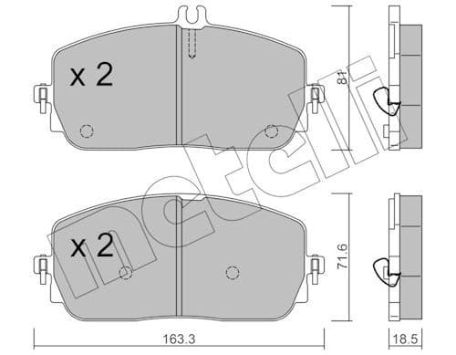 set placute frana,frana disc METELLI 22-1194-0