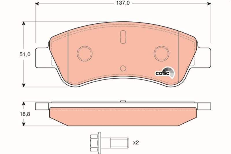 set placute frana,frana disc TRW COTEC GDB1463