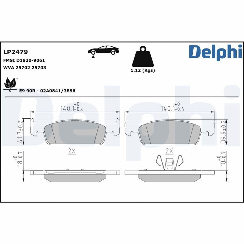 set placute frana,frana disc DELPHI LP2479