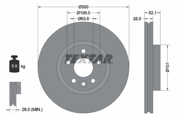Disc frana TEXTAR PRO+ 92196905