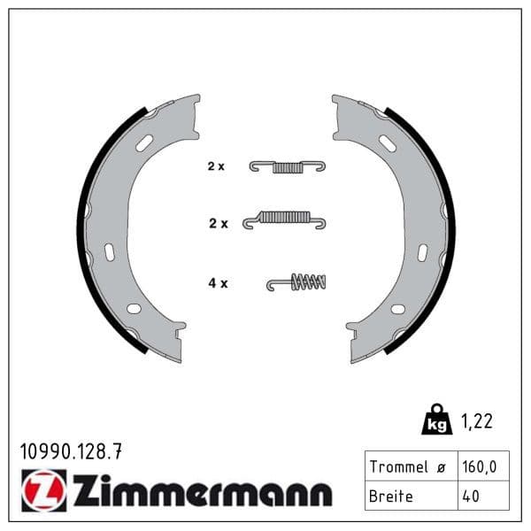 Set saboti frana, frana de mana ZIMMERMANN 10990.128.7