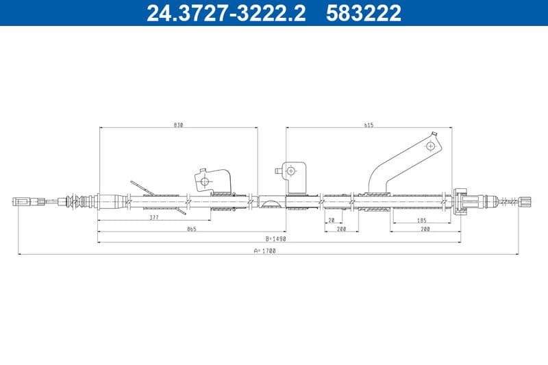 Cablu, frana de parcare ATE 24.3727-3222.2