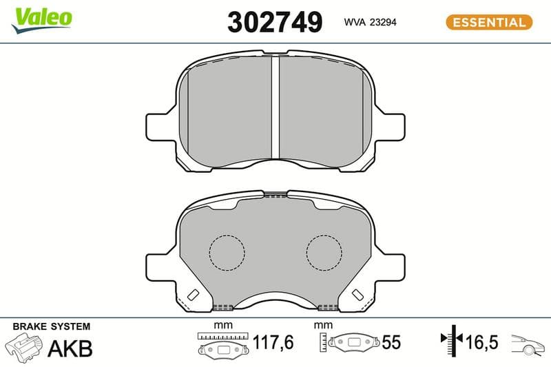 set placute frana,frana disc VALEO 302749