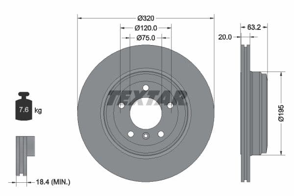Disc frana TEXTAR PRO 92122703