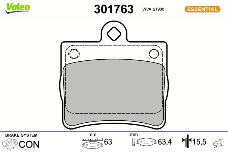 set placute frana,frana disc VALEO ESSENTIAL 301763