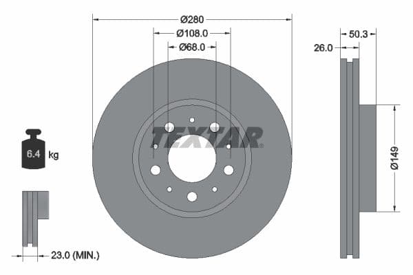 Disc frana TEXTAR PRO 92066703