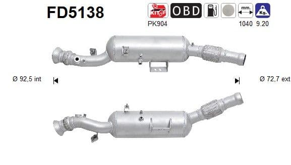 Filtru funingine/particule, sist.de esapament AS-PL FD5138