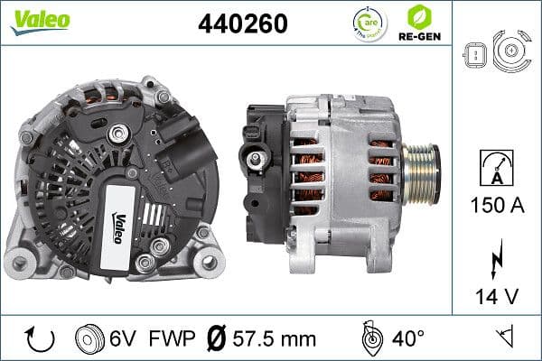 Generator / Alternator VALEO RE-GEN REMANUFACTURED 440260