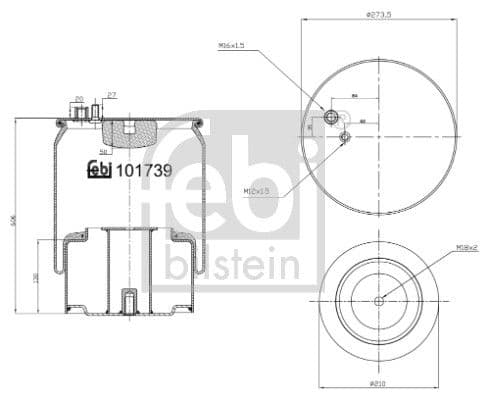 Burduf, suspensie pneumatica FEBI BILSTEIN 101739