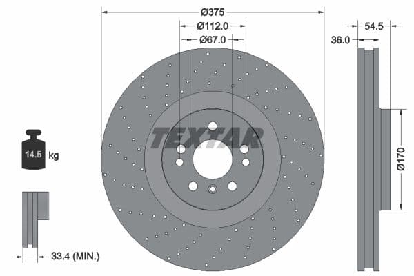 Disc frana TEXTAR PRO+ 92279805